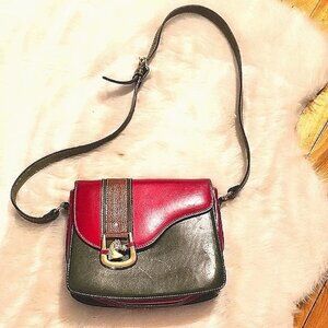 Enrico Vintage Multicolor Leather saddle Crossbody Bag. For the cowgirl in you.